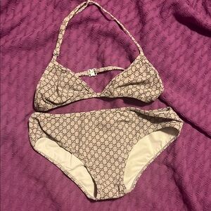Gucci Beige Monogram Bikini Set